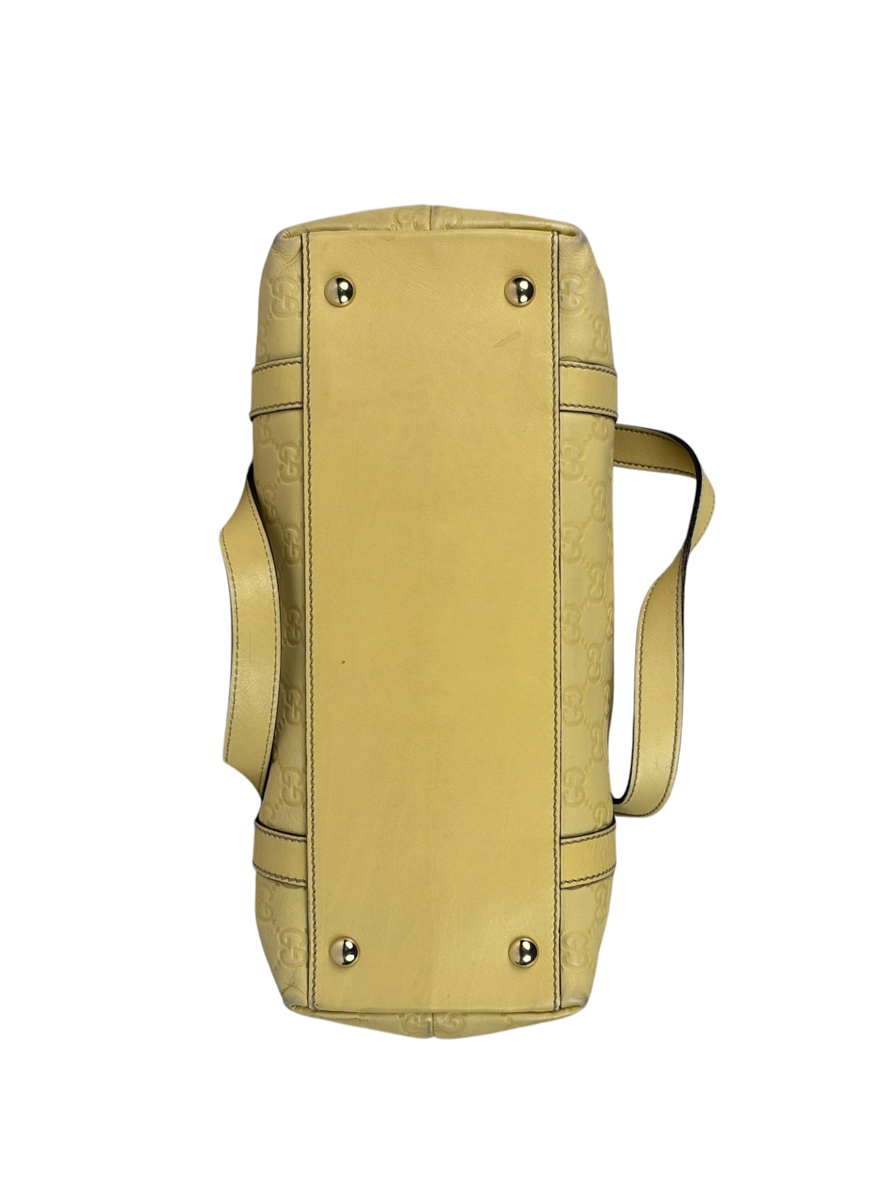 Gucci Yellow Leather GG Abbey Shoulder Bag