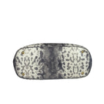 Gucci Cream/Grey Python-Embossed Horsebit Bright Bit Tote