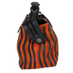 Fendi Navy/Red Leather Trim/Suede Dotcom Striped Two-Way Bag