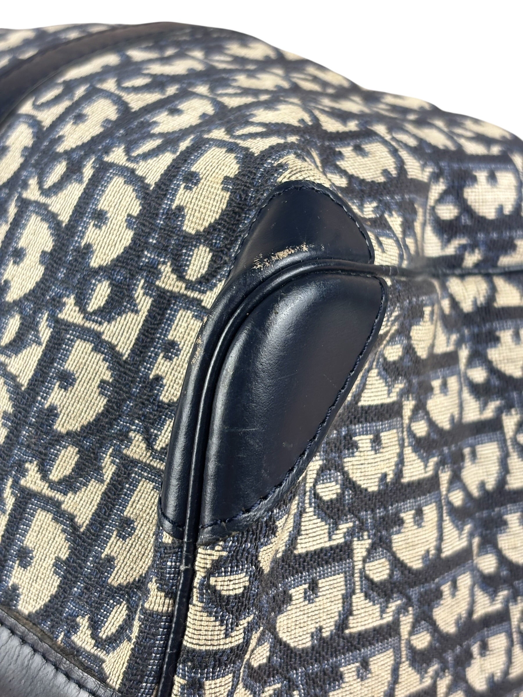 Christian Dior Vintage Navy Blue Trotter Boston Bag