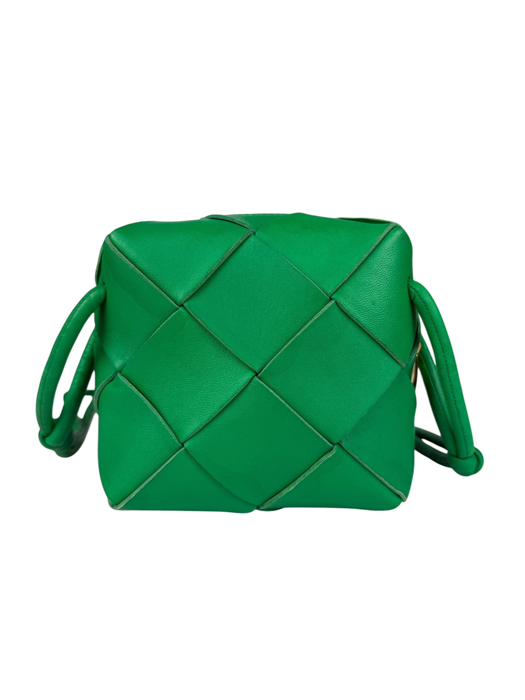 Bottega Veneta Small Green Intrecciato Cassette Camera Bag