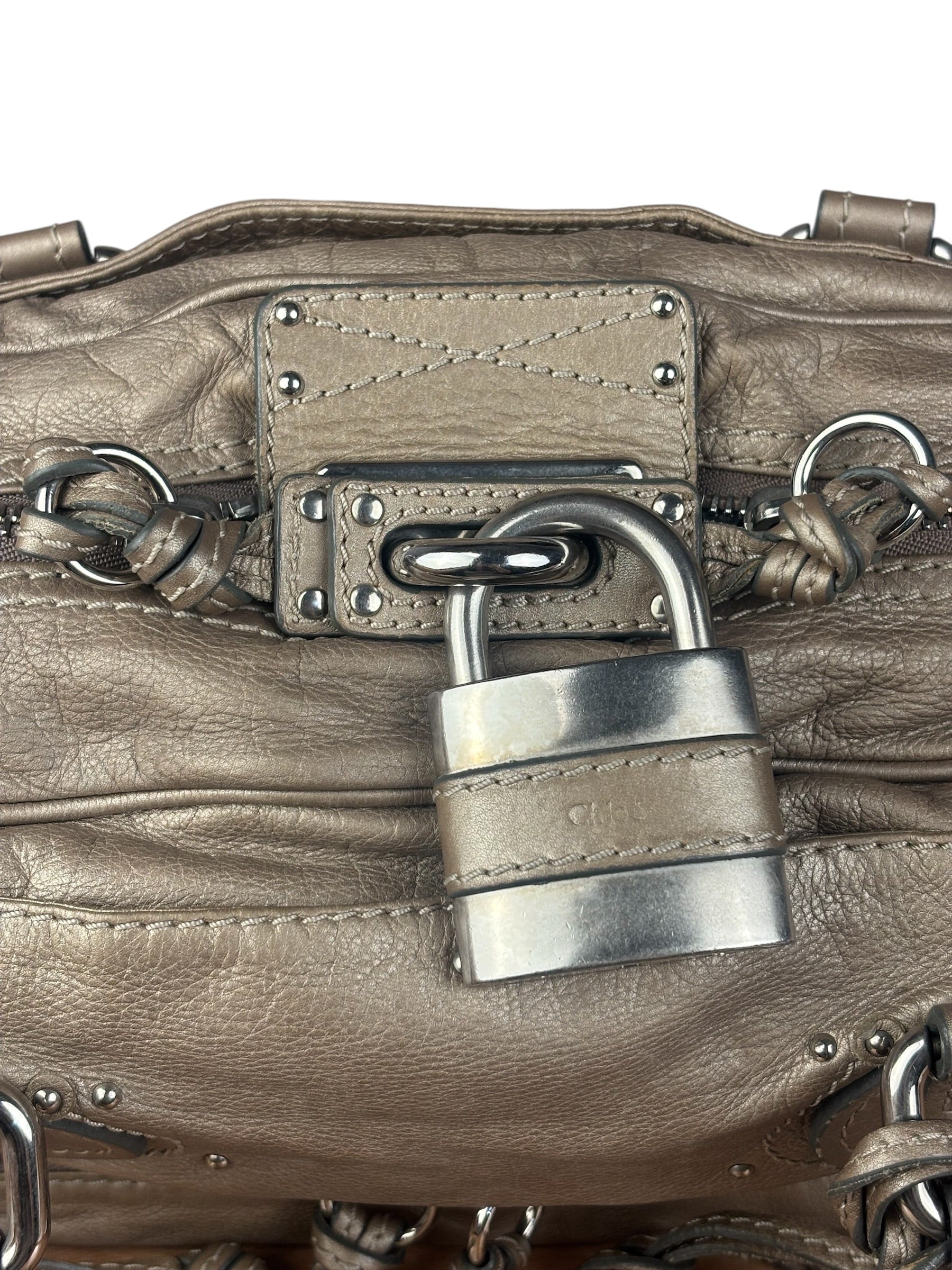 Chloe Metallic Taupe Vintage Paddington