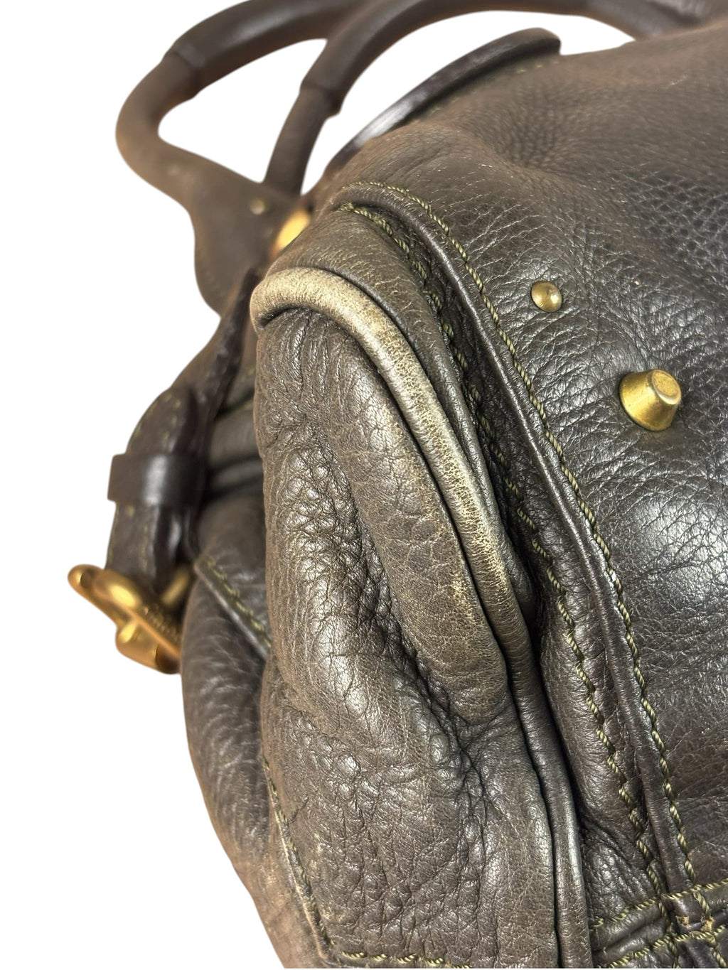 Chloe Greyish-Green Leather Paddington Handbag