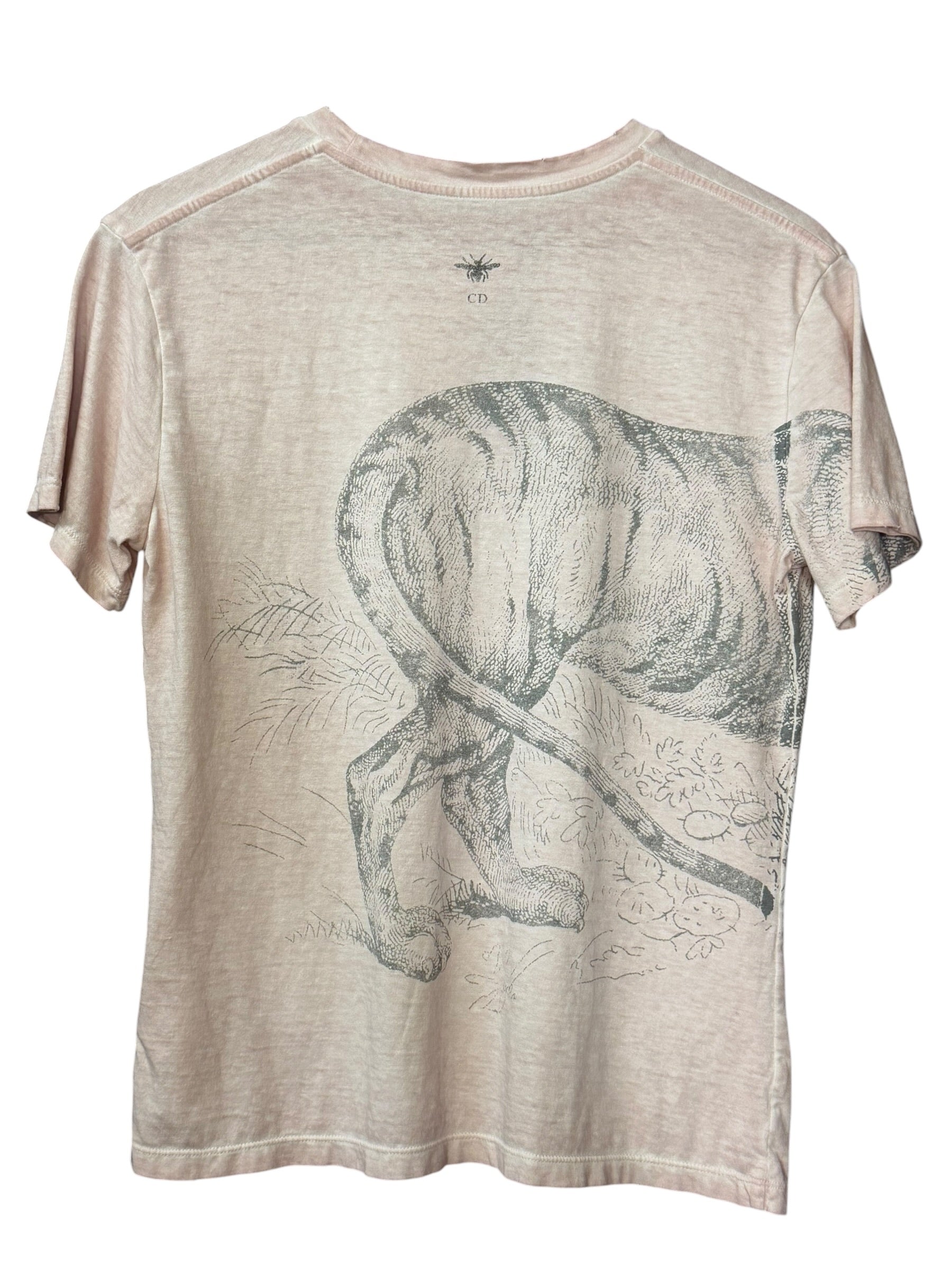 Cristian Dior Pink Dioriviera Animal-Graphic T-shirt