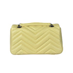 Gucci Yellow Leather Matelasse Marmont Shoulder Bag