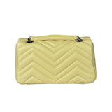 Gucci Yellow Leather Matelasse Marmont Shoulder Bag