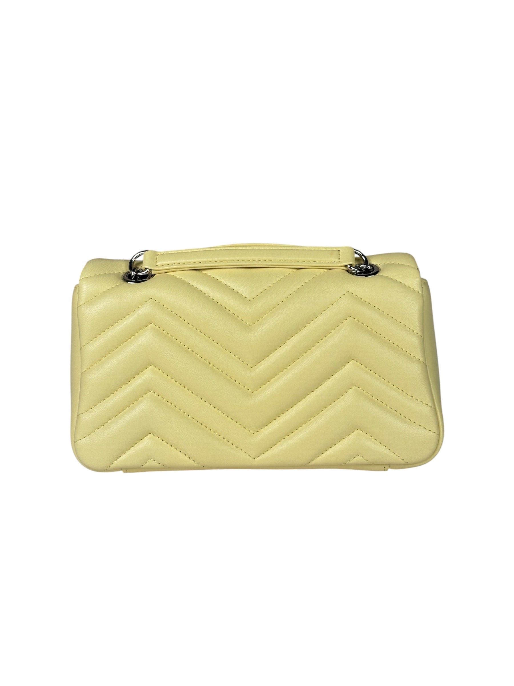 Gucci Yellow Leather Matelasse Marmont Shoulder Bag