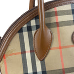 Burberry Vintage House Haymarket Check Dome Satchel Handbag
