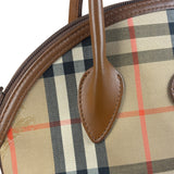 Burberry Vintage House Haymarket Check Dome Satchel Handbag