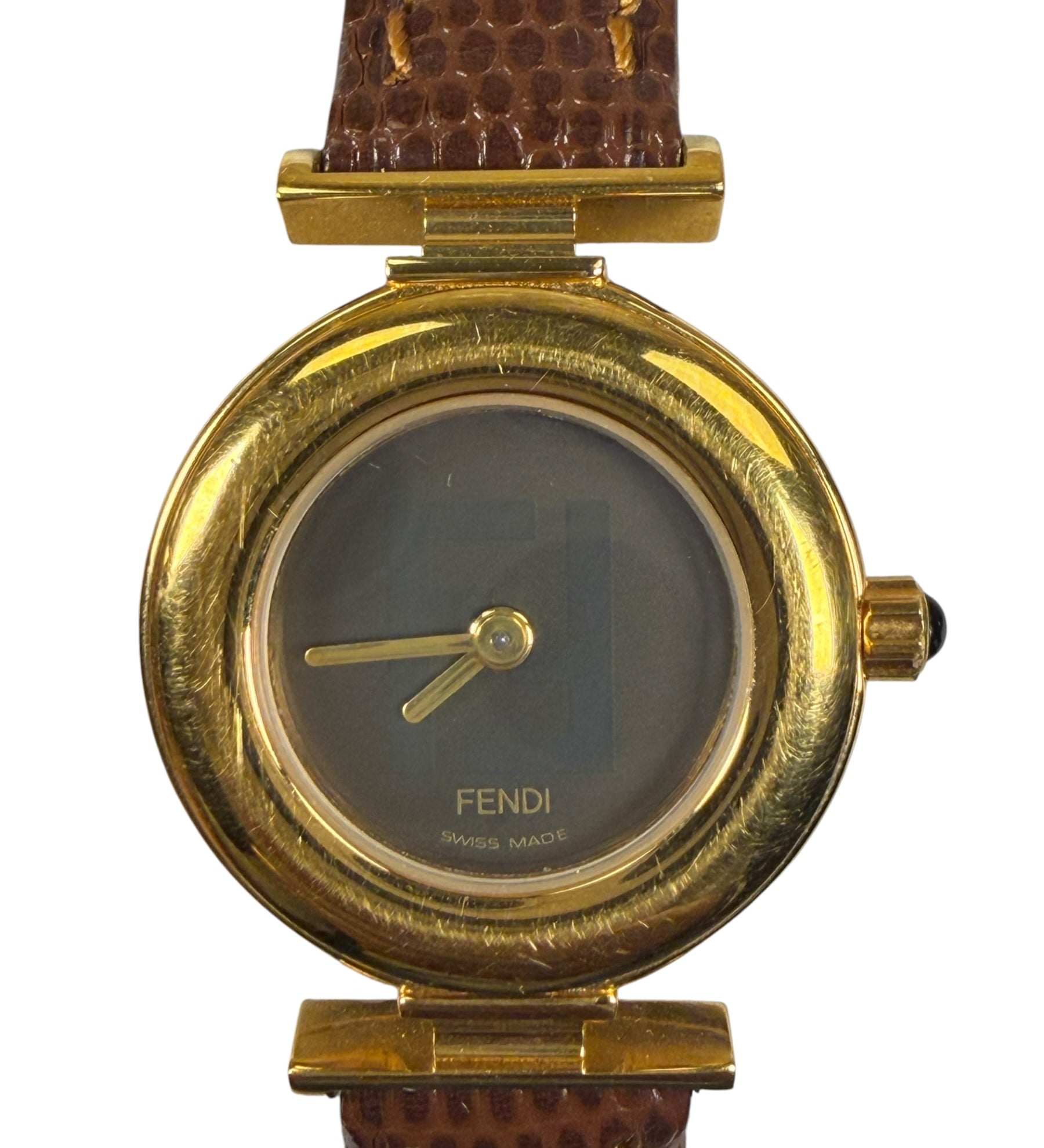 Fendi 320L FF Dial Brown Strap