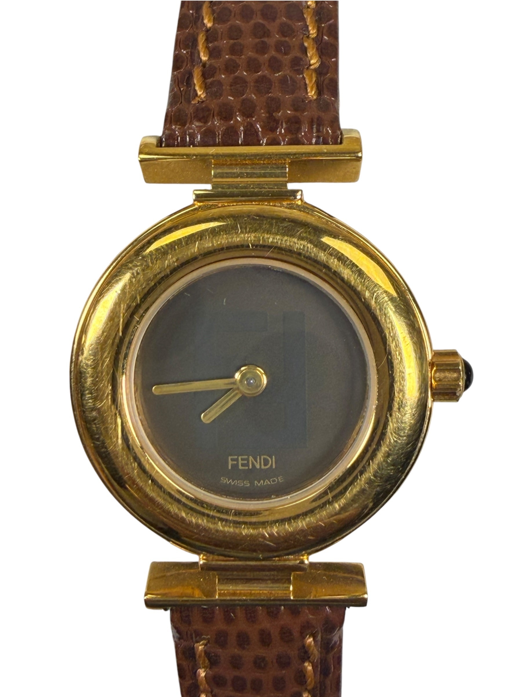 Fendi 320L FF Dial Brown Strap
