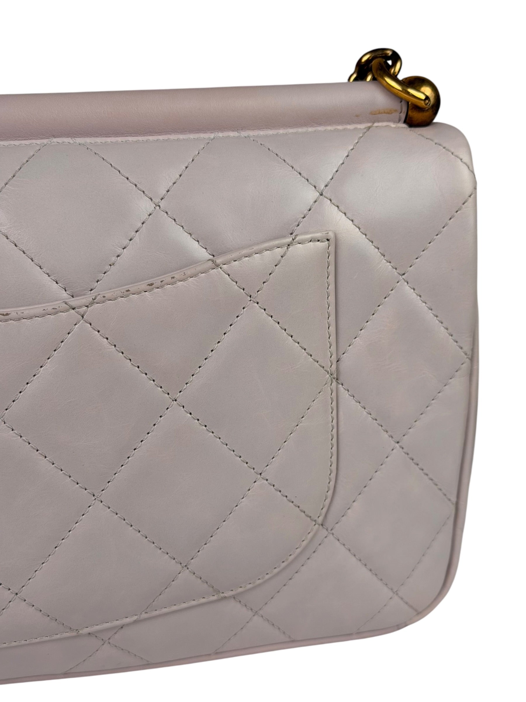 Chanel Light Lilac Calfskin Leather Quilted Flap Chain Bag