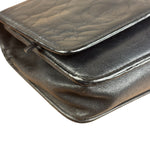 Chanel Black Leather Camellia Embossed Chain Wallet 2012