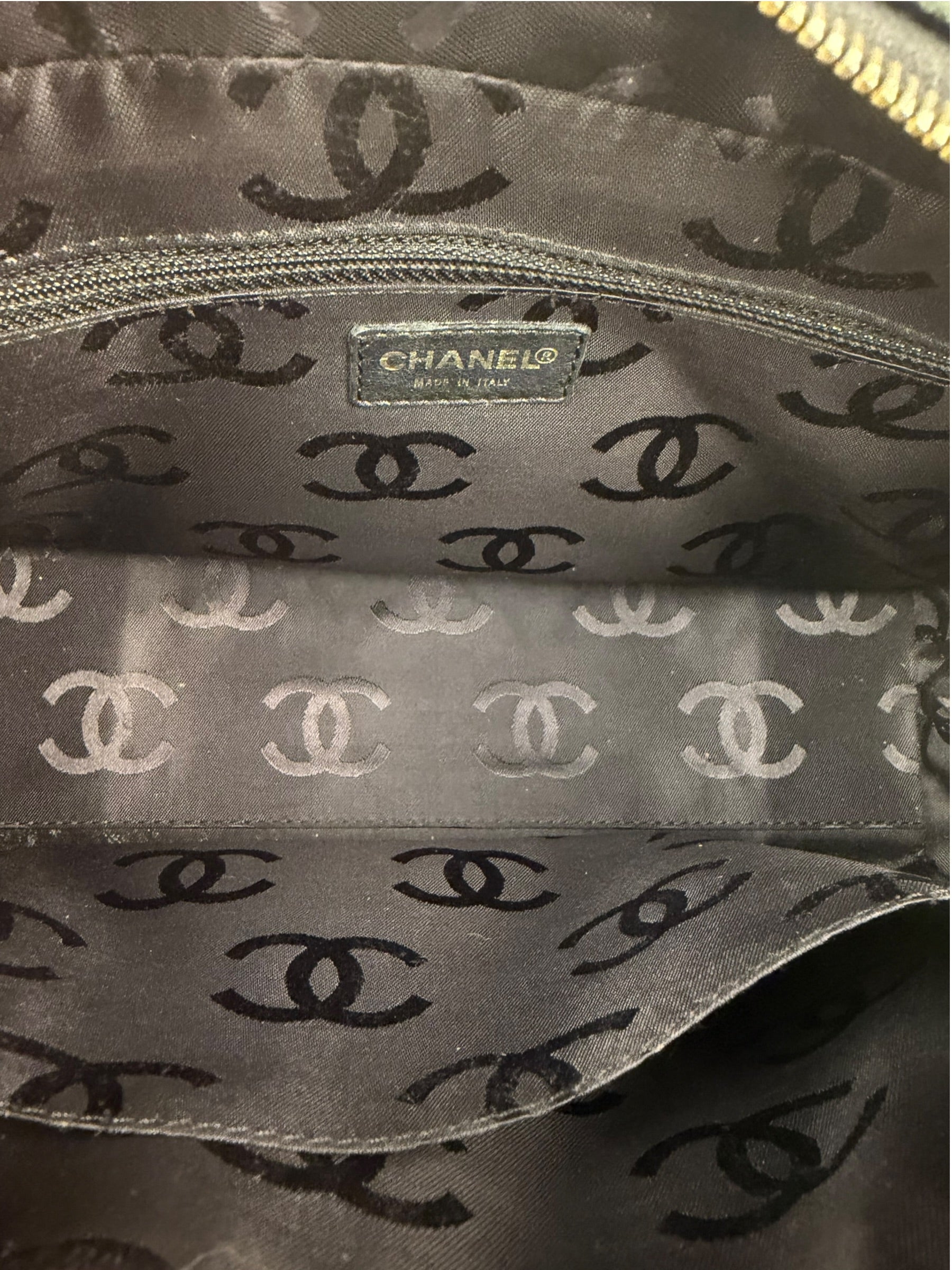 Chanel Black Quilted Leather Wild Stitch Bowler Bag 2003