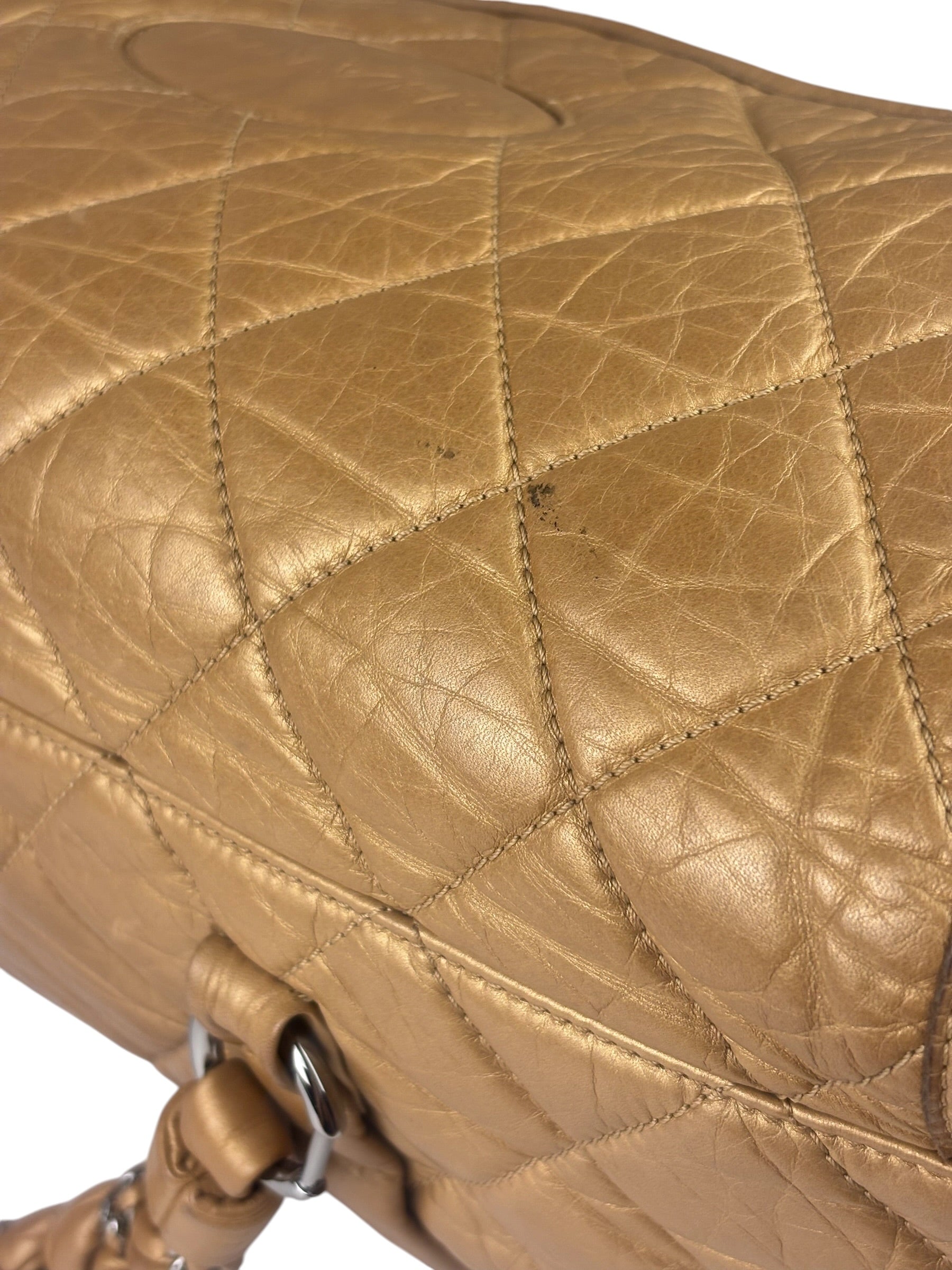 Chanel Gold Quilted Lambskin Lady Braid Flap Bag 2005