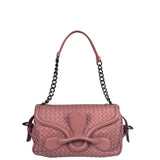 Bottega Veneta Purple Leather Rialto Intrecciato Shoulder Bag