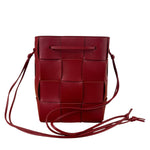 Bottega Veneta Red Leather Cassestte Maxi Intrecciato Bucket Bag
