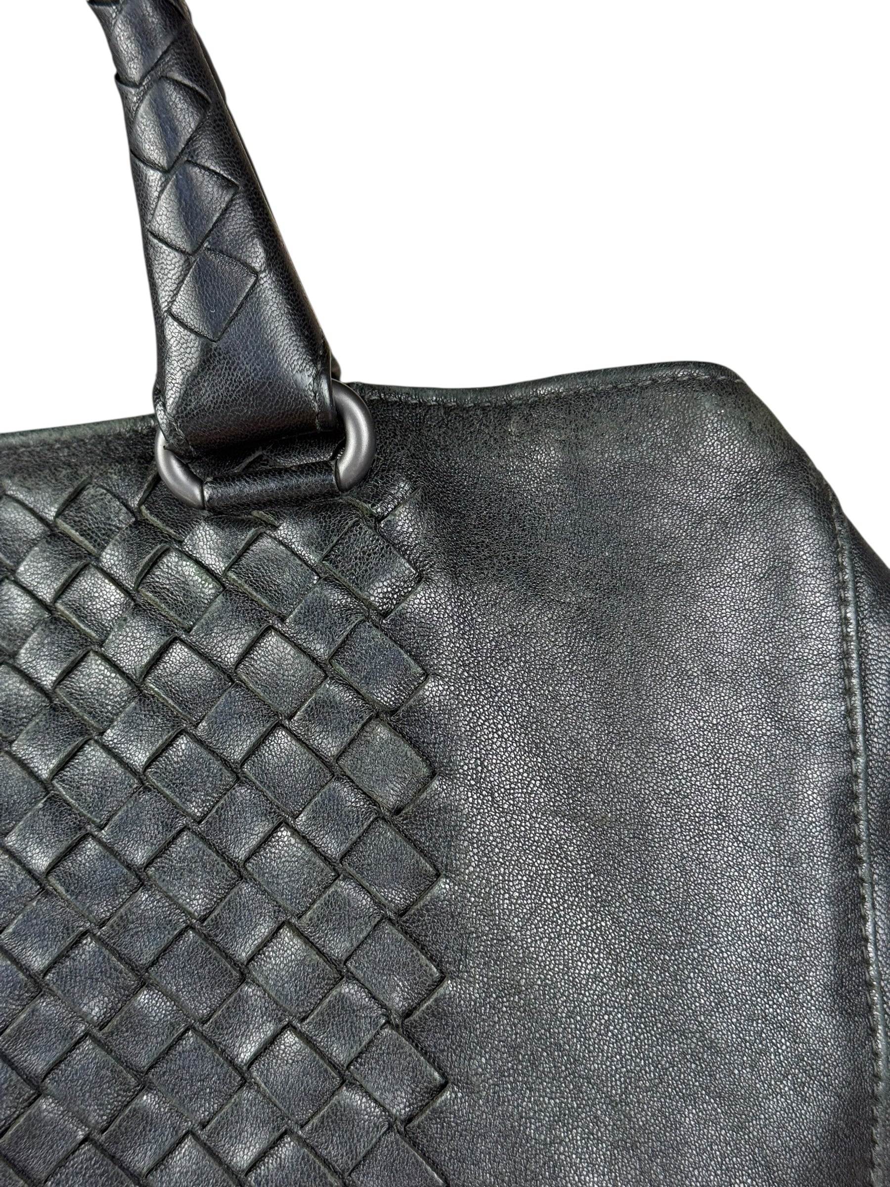 Bottega Veneta Black Intrecciato Leather 2Way Tote