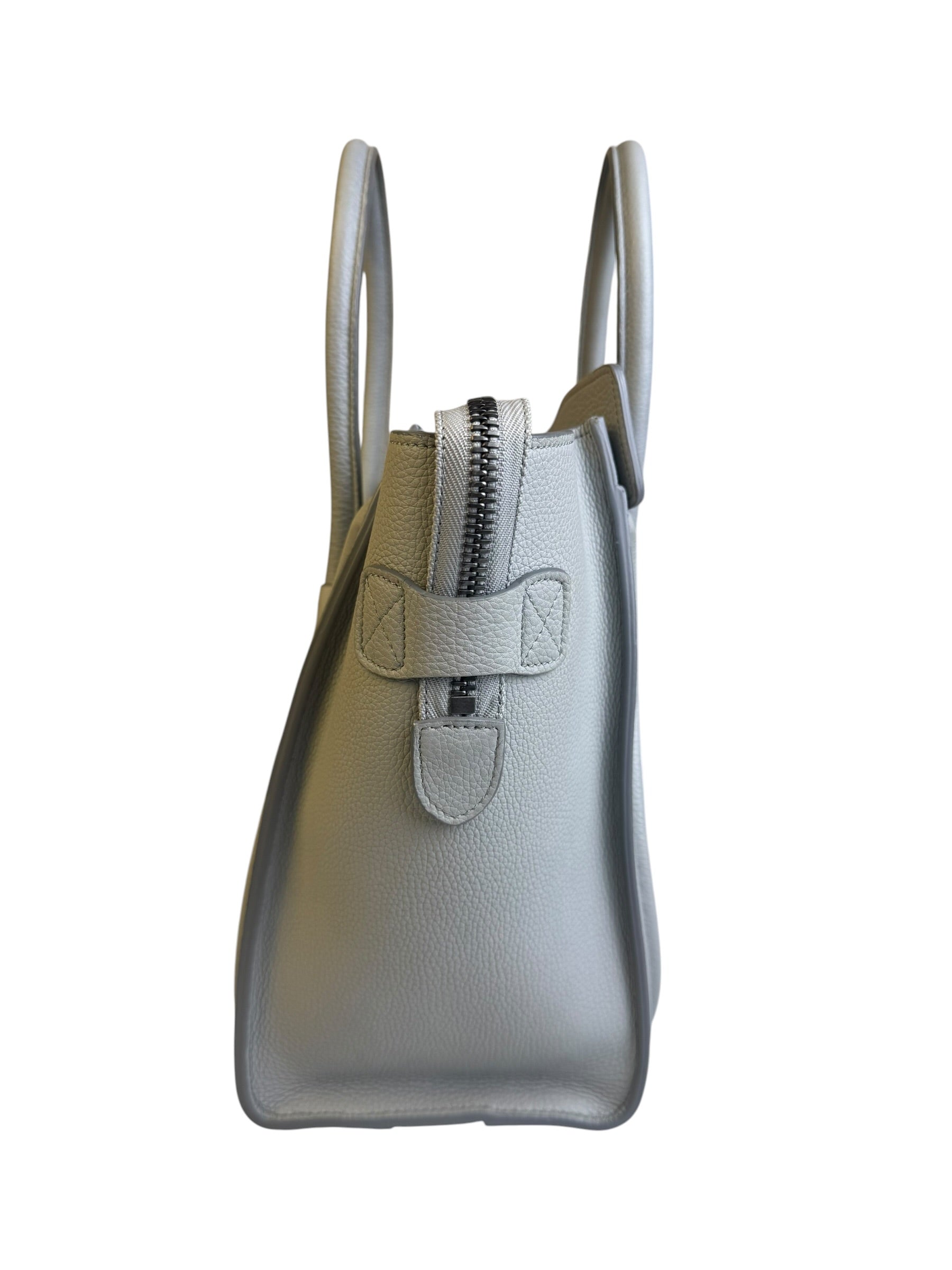 Celine Grey Pebbled Leather Luggage Micro Tote