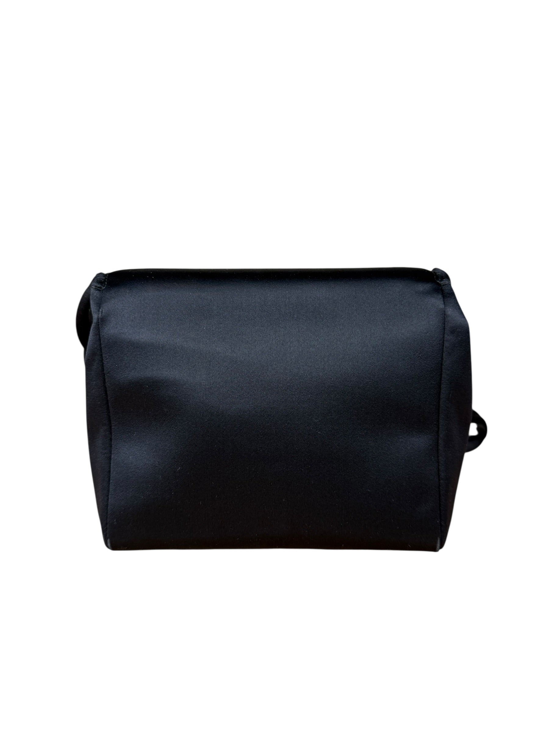Chanel Vintage Black Mini Satin Flap Braided Shoulder Bag