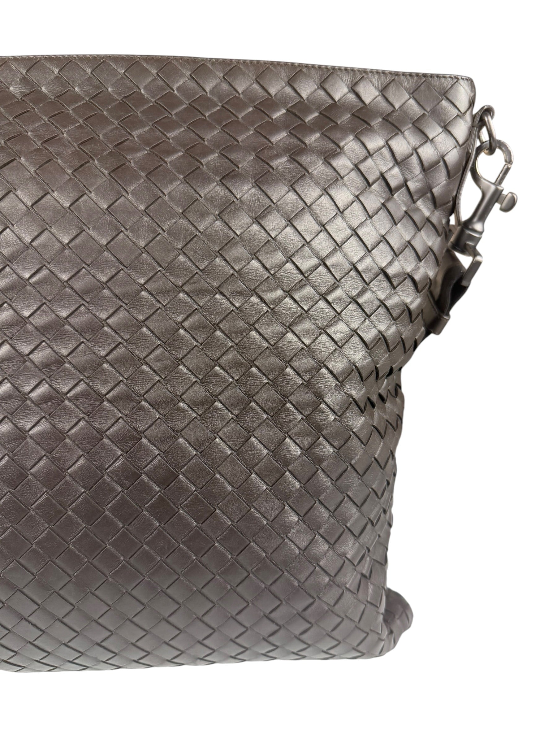 Bottega Veneta Brown Leather Woven Intrecciato Crossbody Bag
