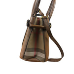 Burberry Brown Leather & House Check Small Banner