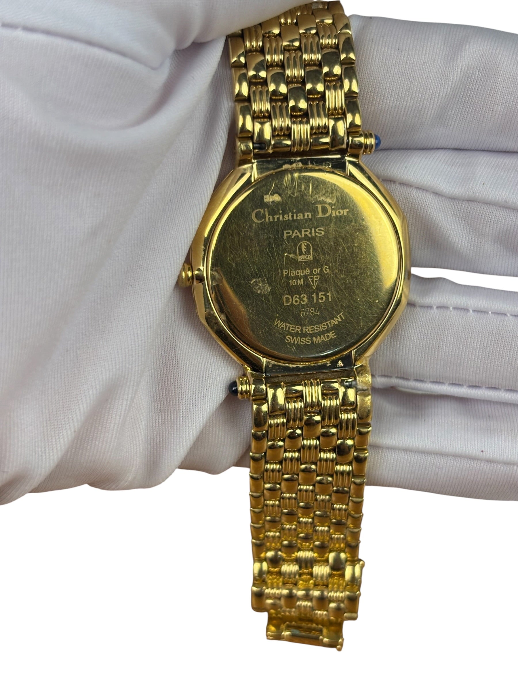Christian Dior D63151 Gold Plate Octagon Dial