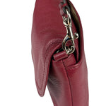 Coach Burgundy Pebbled Leather Flap Pochette