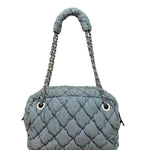 Chanel Grey/Black Quilted Nylon Bubble Shoulder Bag 2009