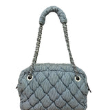 Chanel Grey/Black Quilted Nylon Bubble Shoulder Bag 2009