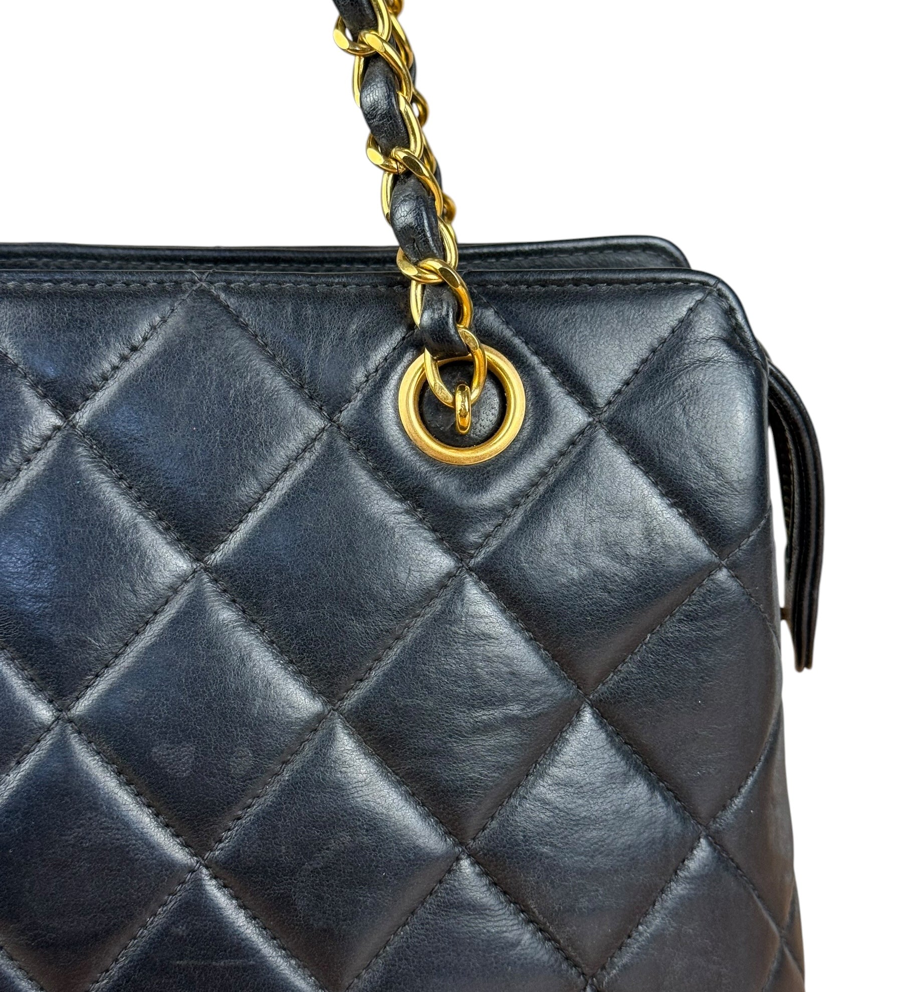 Chanel Black Quilted Leather Timeless Chain Shoulder Bag '94-'96