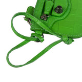 Balenciaga Neon Green Crocodile-Embossed Coin/Card Holder