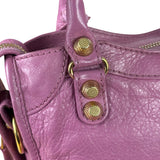 Balenciaga Purple Leather Velo Moto Two-Way Bag