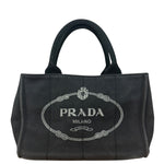 Prada Vintage Black Canvas Canapa Tote