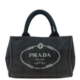 Prada Vintage Black Canvas Canapa Tote