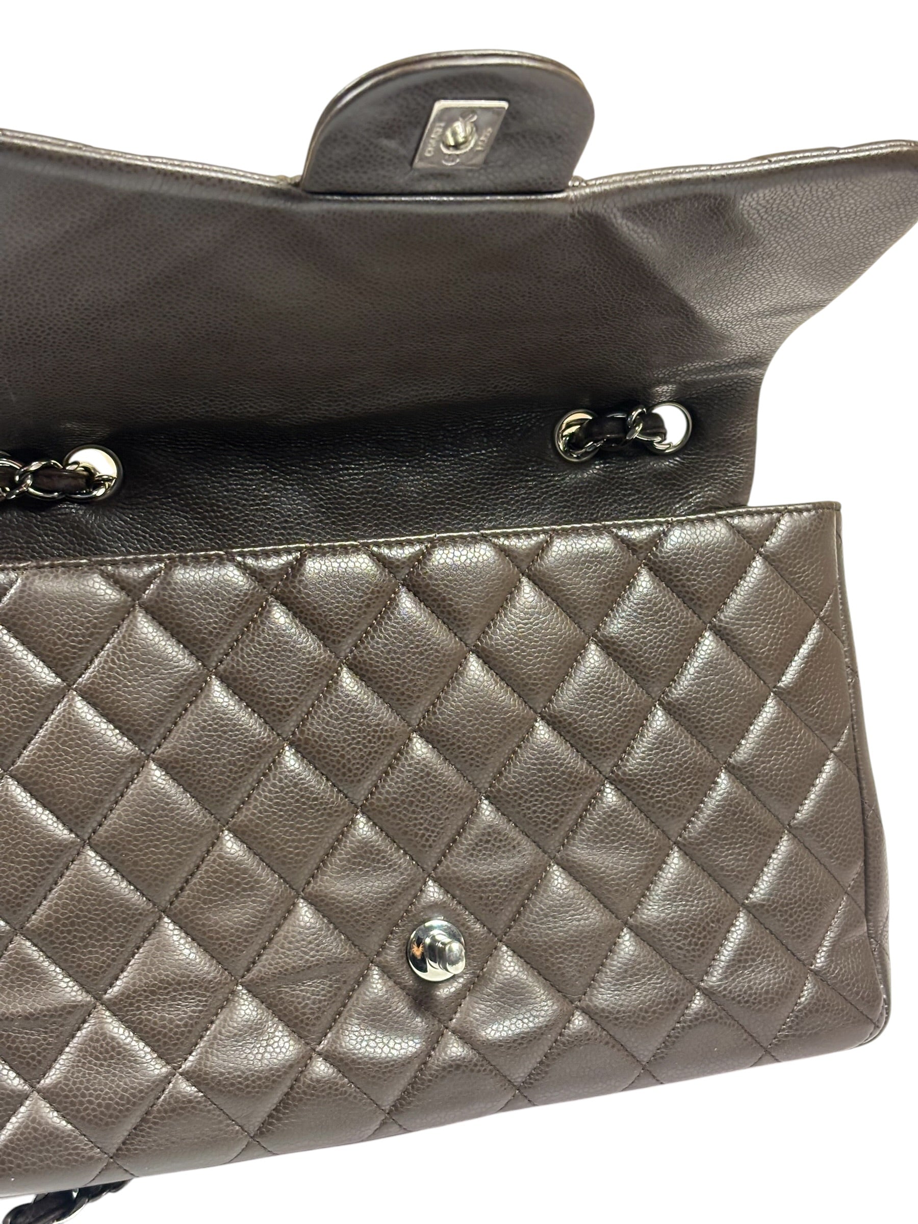 Chanel Chocolate Brown Caviar Quilted Flap Bag 2009