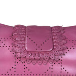 Christian Dior Purple Ruffle Leather New Lock Flap Bag