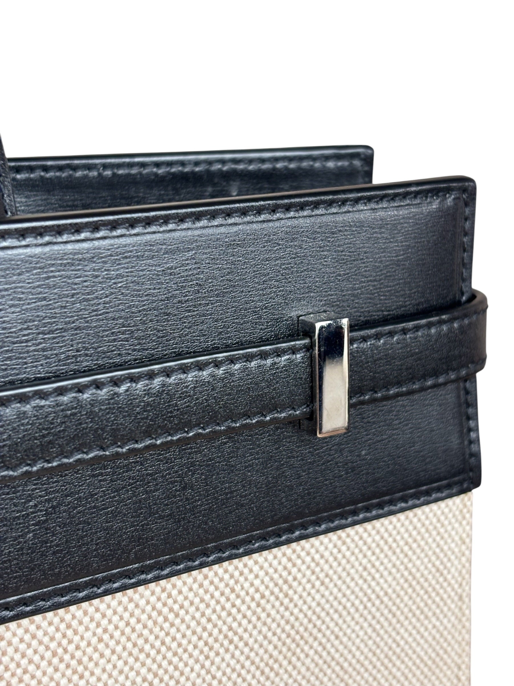 Yves Saint Laurent Two-Tone Leather Trim Small Manhattan Two-Way Bag