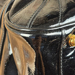 Gucci Black Patent Leather Horsebit Wave Shoulder Bag