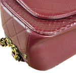 Chanel Burgundy Python Quilted Leather Vanity Two-Way Bag 2017