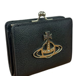 Vivienne Westwood Black Compact Bi-Fold/Kiss Lock Annie Wallet