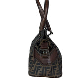 Fendi Leather Trim Zucca Canvas Du Jour Tote Bag