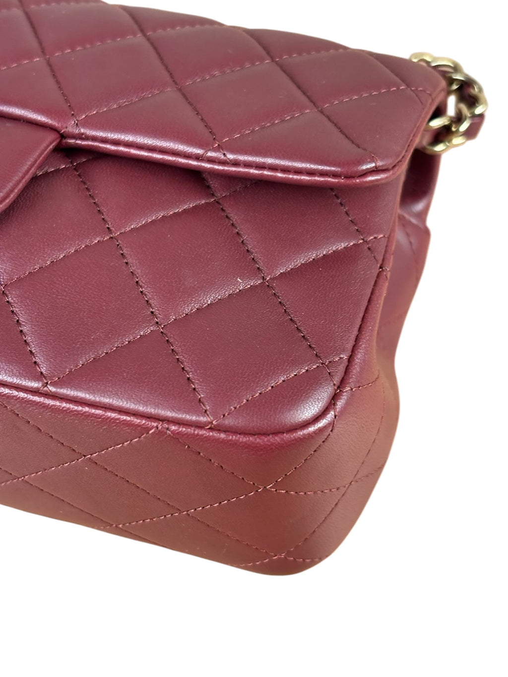 Chanel Burgundy Quilted Lambskin Small Flap Bag 2021
