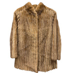 Vintage San Marco x Saga Mink Brown Vertical Strips Fur Coat