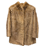 Vintage San Marco x Saga Mink Brown Vertical Strips Fur Coat