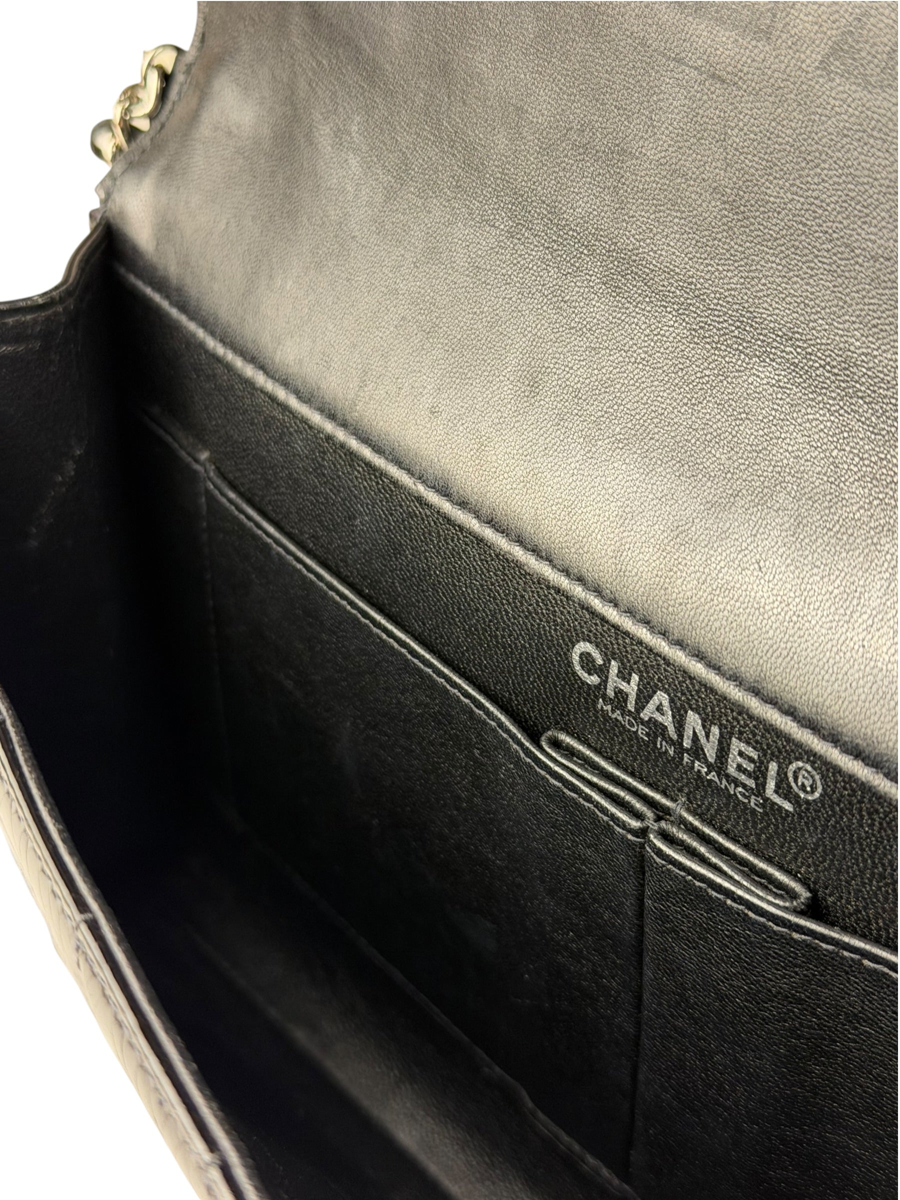 Chanel Black Patent Leather Chocolate Bar Flap Bag 2000