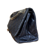 Chanel Blue Metallic Aged Quilted 2.55 Double Flap Bag 2008