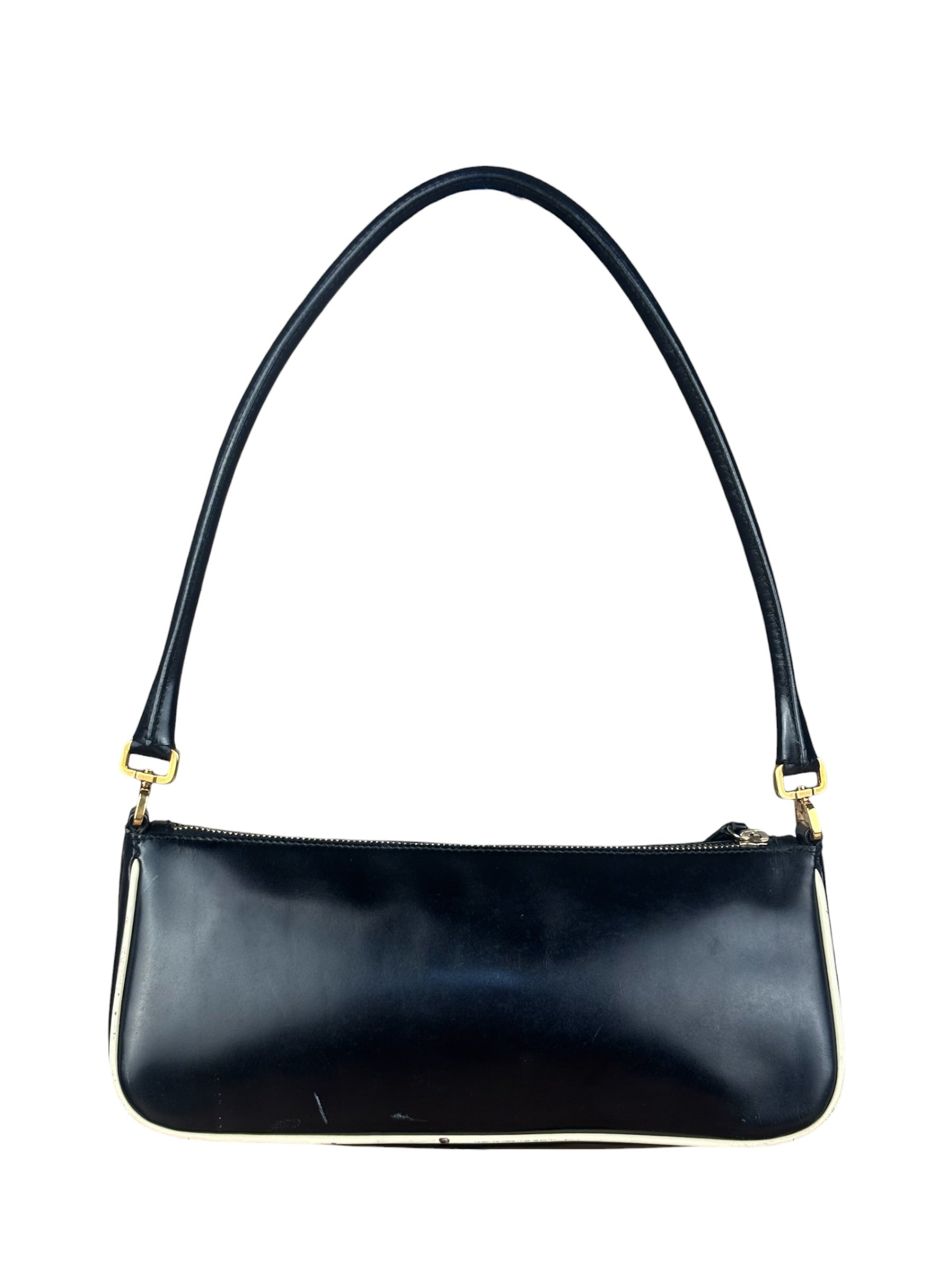 Prada Vintage Black Leather Pochette