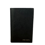 Prada Black/Grey Saffiano Leather Card Holder