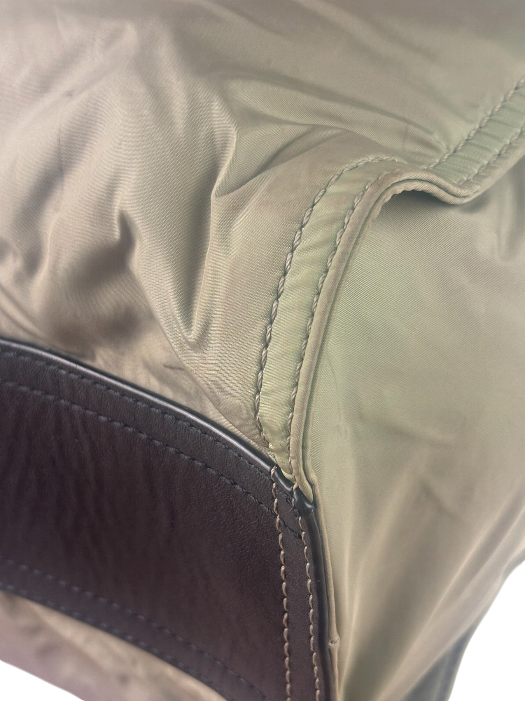 Burberry Geen Nylon/Leather Trim Buckleigh Tote Bag